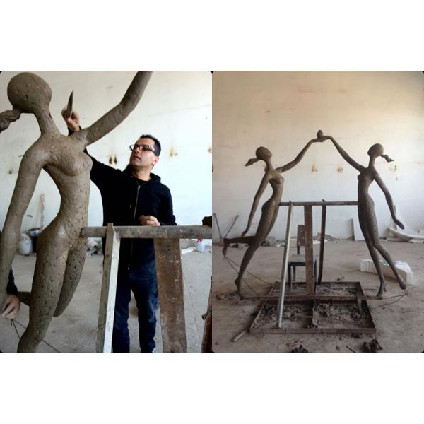 Современная бронзовая скульптура наружное украшение для девочек школы