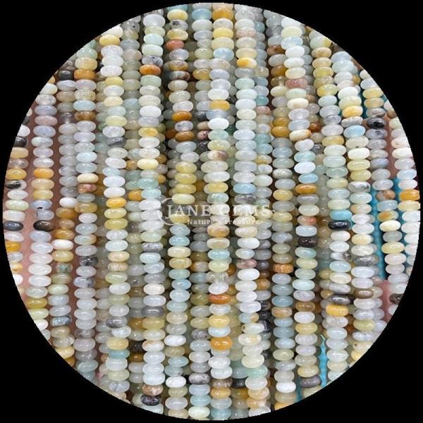 Natural Crystal Gemstone Rondelle Abacus Shape Amazonite Tiger Eye Loose Bead Strands for Yoga Bracelets