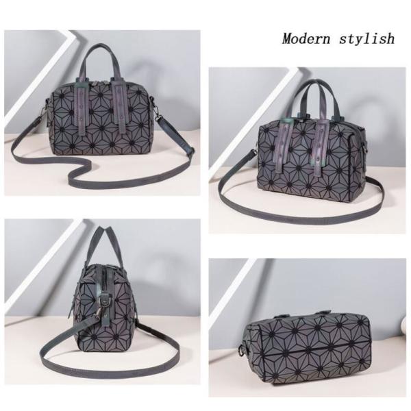 Women Lingge Handbag With Luminous Color Changing And Fashionable Dazzling Diamond Shaped Crossbody Bag