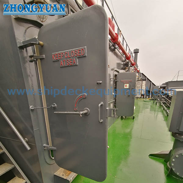 Quick-Acting Steel Watertight Door with Dual-Side Handwheel | Marine Bulkhead Hinged Door