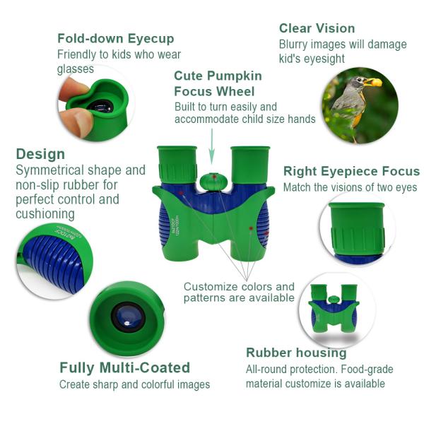Оптически телескоп предохранения от глаза биноклей 6x21 10x22 детей 8X21 для детей