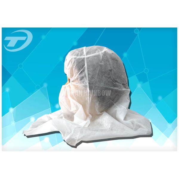 Soft Breathable Hood Snood Disposable Head Cap in White Blue
