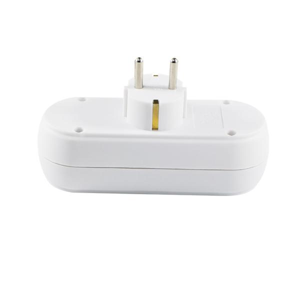 European 3-Way Power Plug Adapter 250V 10A with 3 AC Outlets