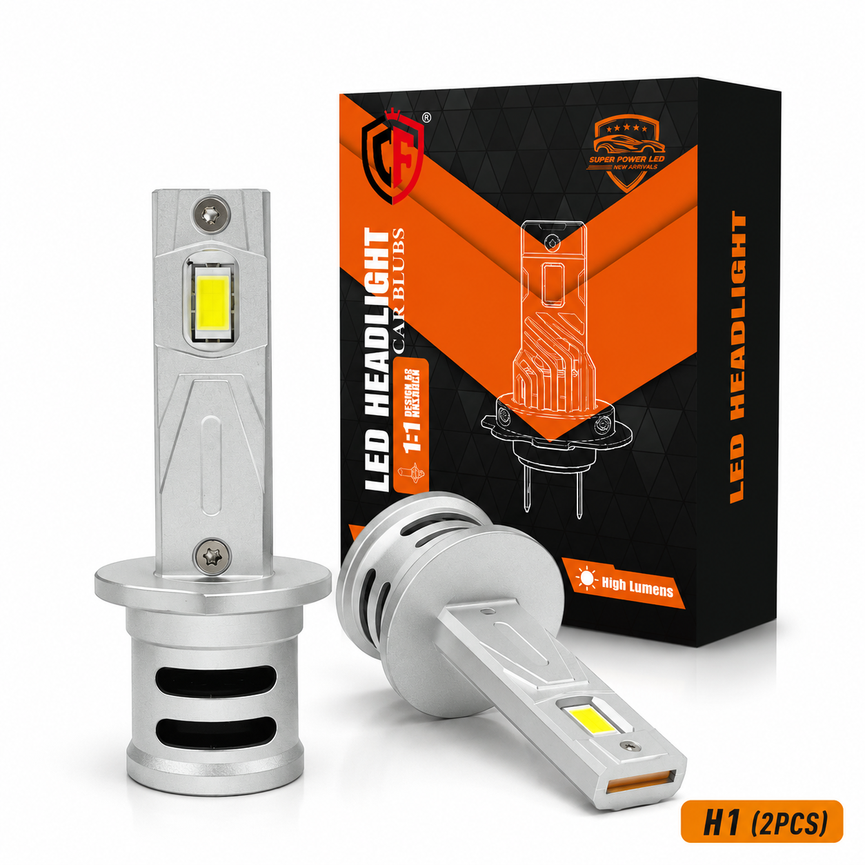 F35 LED Headlight Bulbs Plug and Play with Integrated Cooling Fan and 3300LM COB for Car Headlamp Upgrades