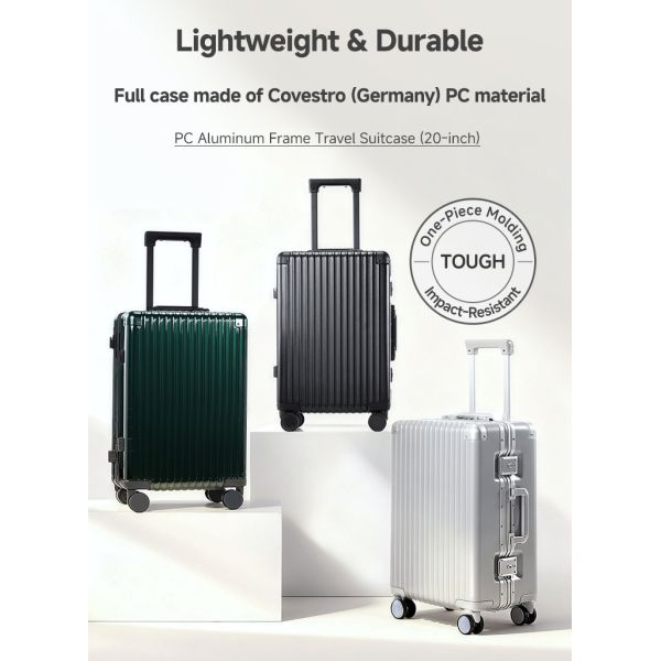 PC Aluminum Frame Travel Suitcase (20-inch) - German Covestro Material, Dual TSA Lock, Professional Luggage Manufacturer for Bulk Orders and Custom OEM Services