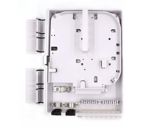 ABS PLC Fiber Optic Termination Box Wall Mount 16 Fiber 2 Ports For Telcom FTTH