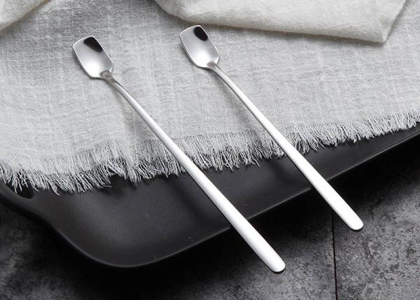 Long Handle Coffee Mixing Spoon , Dazzling Gold Plated Metal Mixing Spoon