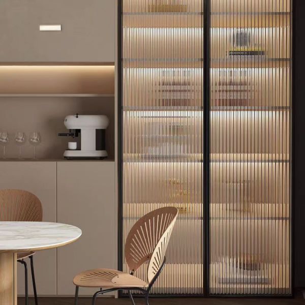UV Protection Curtain Wall Decorative Glass Panel 8mm Transparent Rainbow Embossed Glass