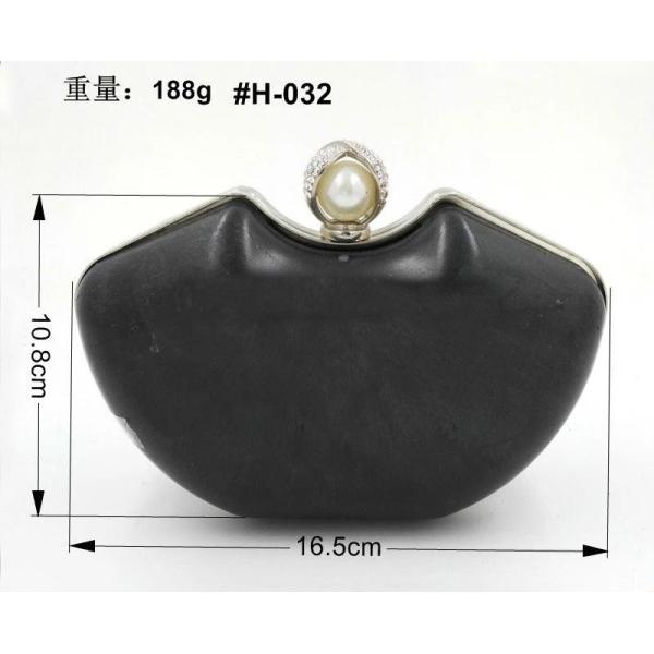 Handbag hardware custom nickel color pearl decoration head metal box clutch frame purse frame