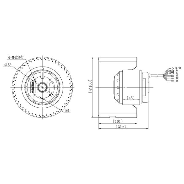 Циркуляционный вентилятор 8 дюймов, передний изогнутый центробежный нагнетатель воздушных потоков ³ /H 1200m