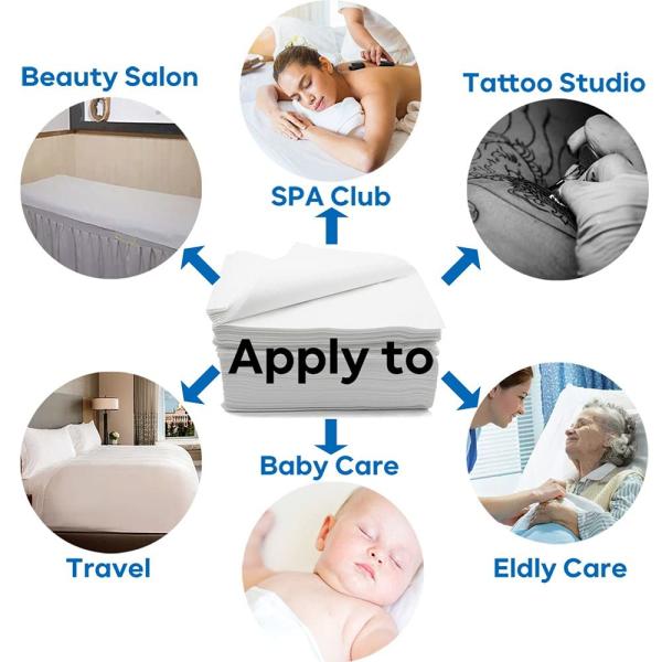 Disposable Massage Table Cover Paper Sheet Pp Non Woven Waterproof Disposable Bed Sheet Rolls For Salon Beauty Spa