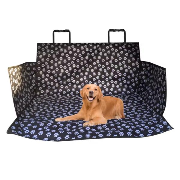 Customized Dog Back Seat Covers Durable Pet Car Seat Covers With Leash Folding Feeding Bowl