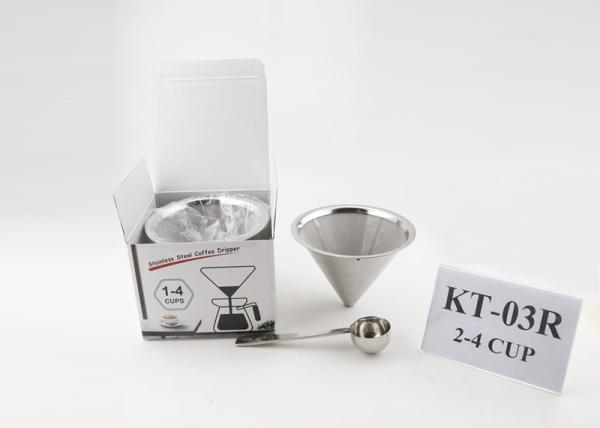 Christmas Gift Stainless Steel Coffee Dripper With Cup Stand 125g Weight