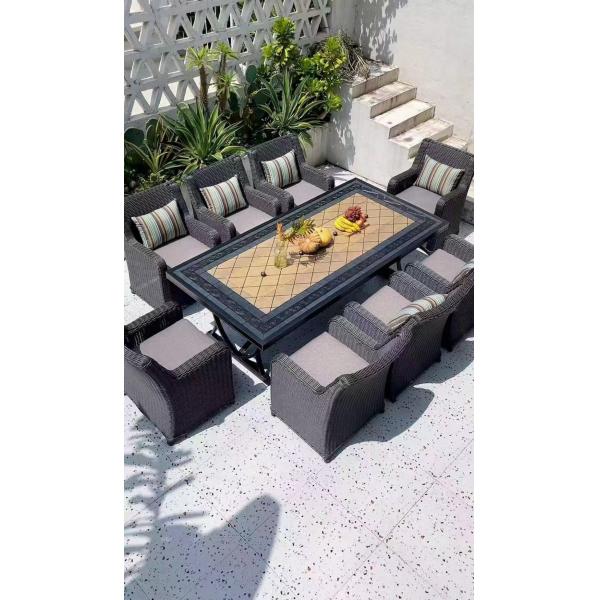 Modern Design Custom Cast Aluminum Outdoor Metal Round Dining Table Set for Patio