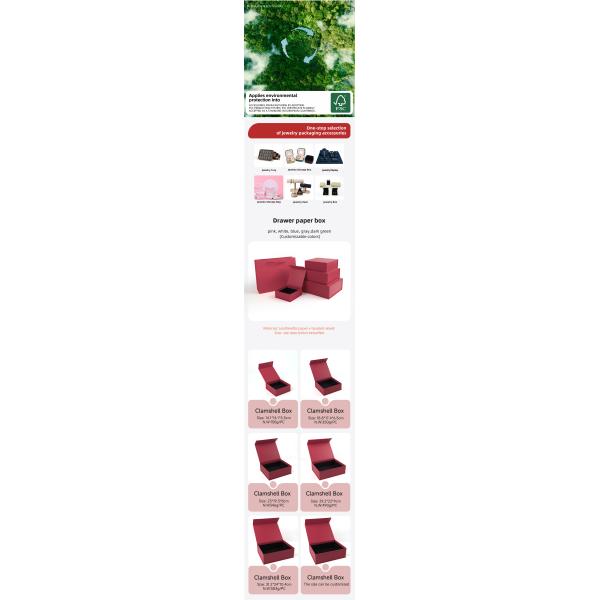 Paper jewelry Gift Box Packaging Eco Friendly Cardboard red Magnetic Jewelry Box