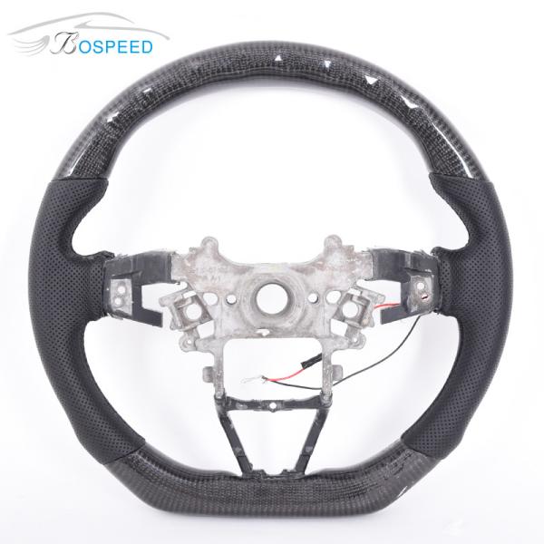 Round Style Honda Carbon Fiber Steering Wheel Civic Plain Weave LED Display