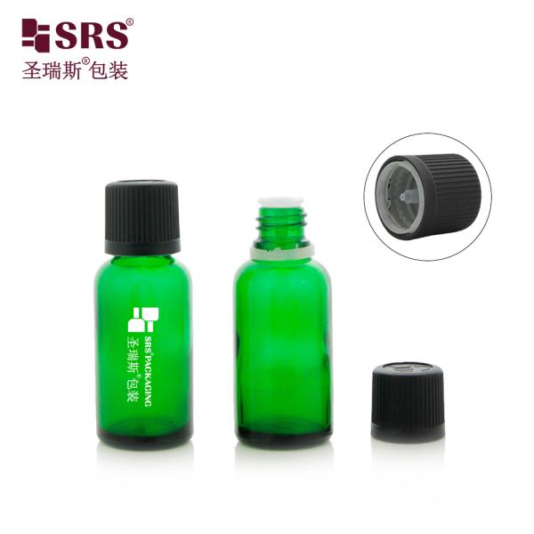 5ml 10ml 15ml 30ml 50ml 100ml 18/415 Empty Glass Bottles With Child Resist Cap Pattern Essential Oil Bottle Luxury