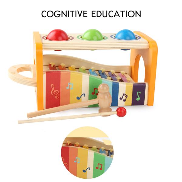 8 juguetes educativos de los instrumentos de madera del xilófono de los niños del piano de las notas