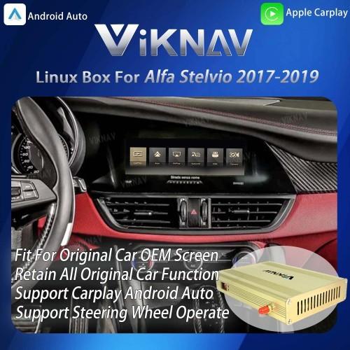 Boîte d'interface Viknav Linux pour Alfa Stelvio 2017-2019 sans fil CarPlay Android Auto