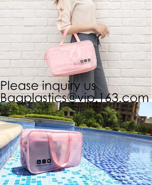 Eco ladies cosmetic bag PU leather pvc cosmetic pouch,Reusable Ladies Girls Clear Transparent PVC Cosmetic Pouch
