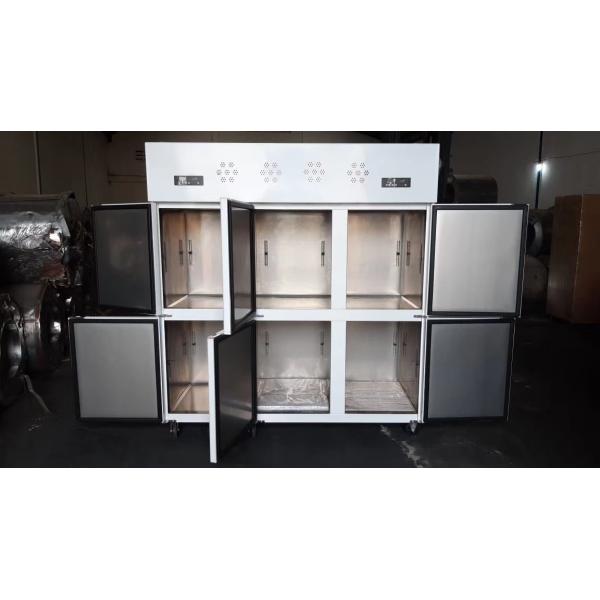 Stainless steel six door double temperature freezer  large capacity