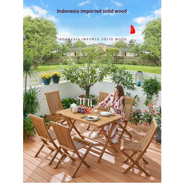 Outdoor Teak Patio Table And Chairs For Dining / Coffee Time