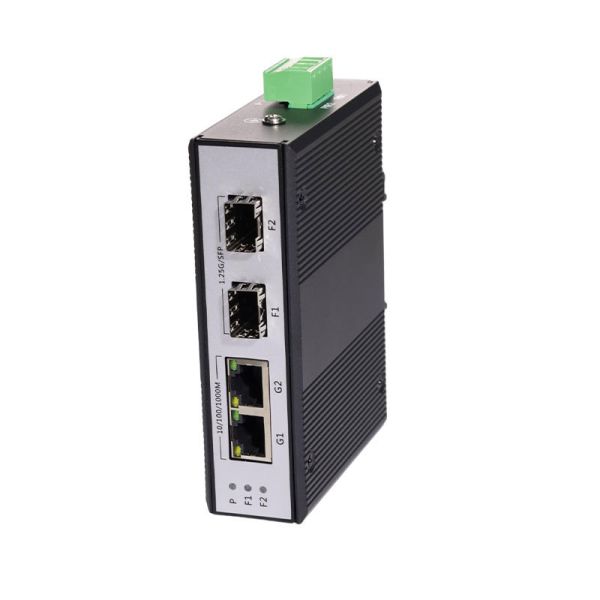 Industrial POE Gigabit Switch 2 Port SFP fiber 2 Port PoE Ethernet Fiber Switch