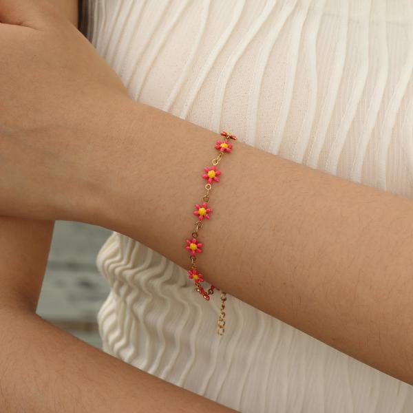 Brazaletes de oro de acero inoxidable para mujeres con encanto para venta al por mayor con incrustaciones de cristal colorido