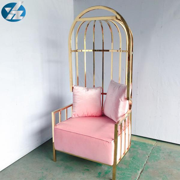 Colorful Gold Birdcage Chair Bride And Groom Chairs 10KGS 201 Stainless Steel