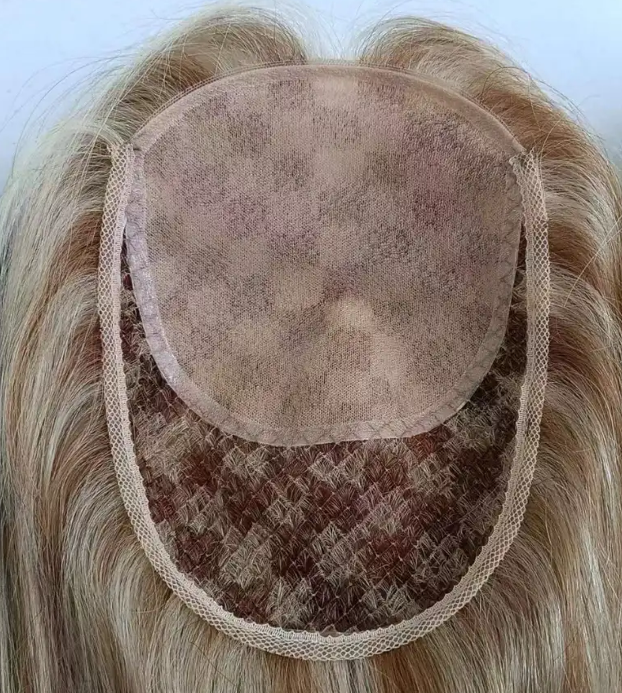 High Quality Natural Long Brown Integration Fishnet Base Virgin Multi Parting Hand Tied Human Hair Topper For Woman