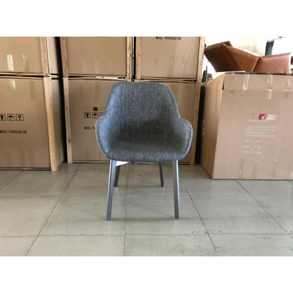 Comfortable Cocoon L Fiberglass Arm Chair With Solid Walnut Base And Legs
