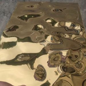 SUS304 Hoja de acero ondulado de agua de oro de tamaño mediano 0.8 * 1220 x 2440 mm