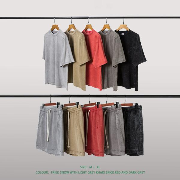                 High Quality Shorts Set Couple OEM ODM Unisex Custom Cotton Men and Women Unisex Shorts Set Sweatsuit             