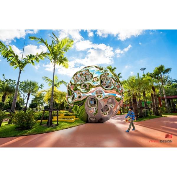 Commercial Square Metal Sculpture Polishing Mirror Design with Custom Print Method