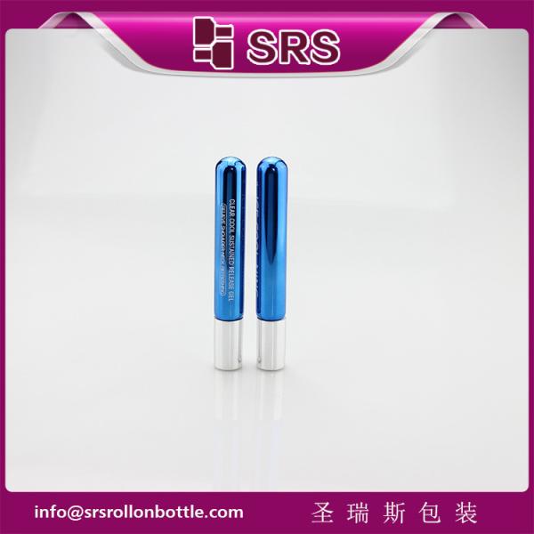 10ml metalized blue color glass roll on bottle with metal ball and silver aluminum cap for eye serum,essential oil