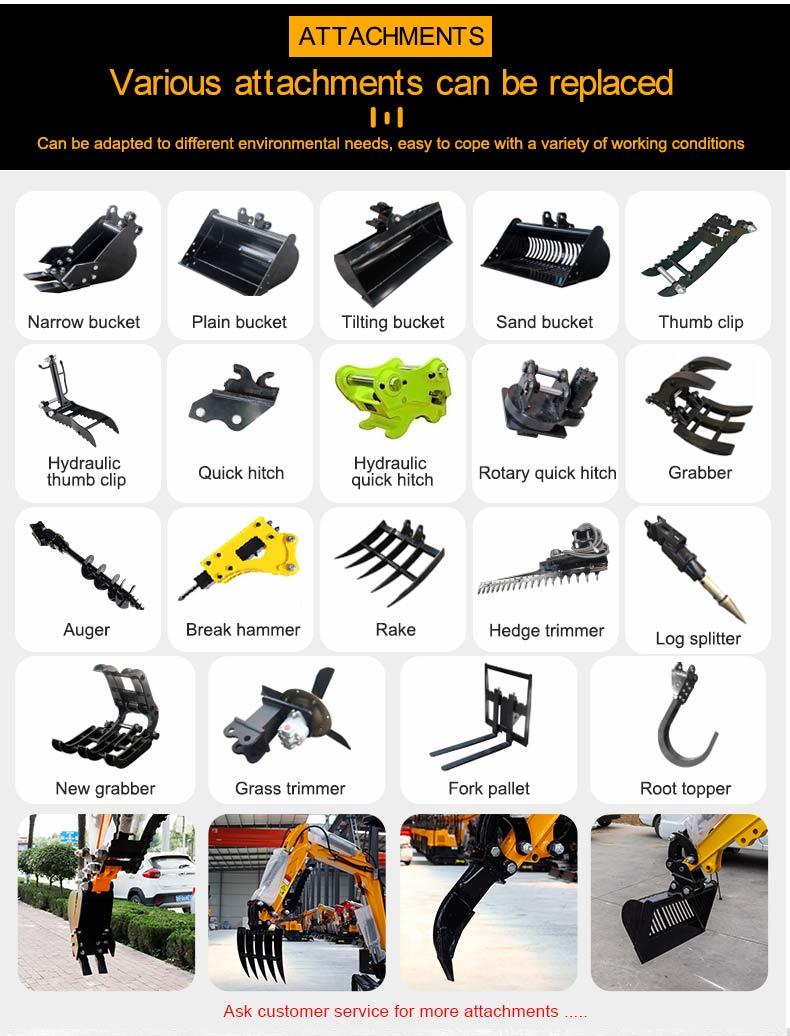 HT10L Wheeled Mini Excavator with 10KW Rated Power