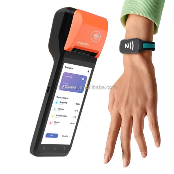 Terminal POS portátil Hanbu con impresora térmica de 58 mm y batería de 6400 mAh
