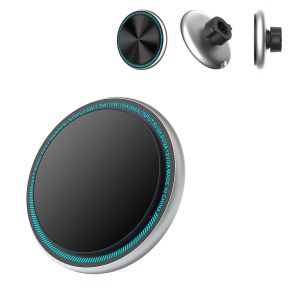 Iphone 15 Pro Max cargador cargador de teléfono de coche inalámbrico magnético con luz de metal y opción de tallado de logotipo