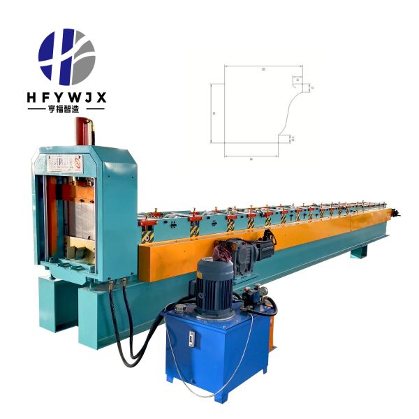 High Output Industrial Gutter Downspout Pipe Roll Forming Machine 16 Stations Hydraulic Pressure