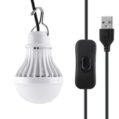 5W USB Switch Dimmable LED Light Bulbs Portable Hook Design For Camping
