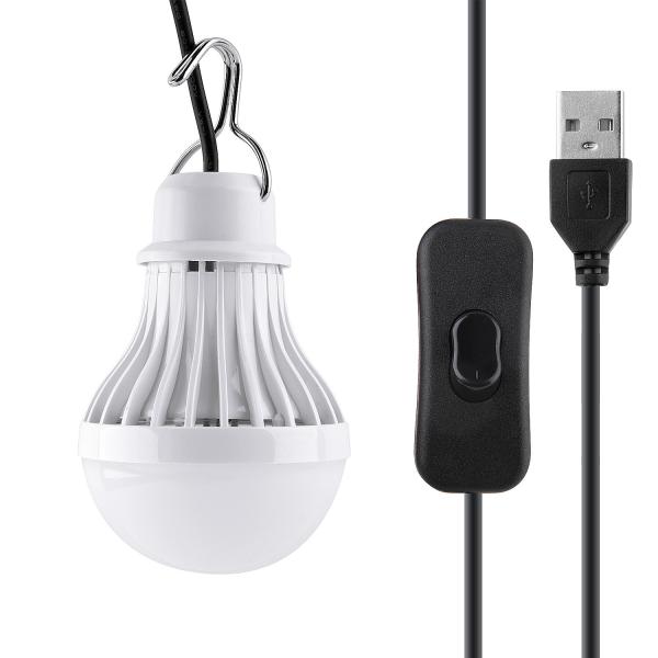 5W USB Switch Dimmable LED Light Bulbs Portable Hook Design For Camping