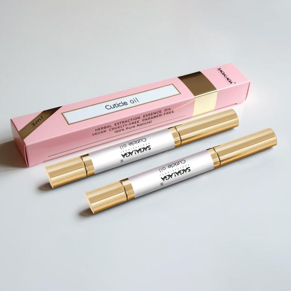 Peeling Thin Nails Cuticle Oil SAGALAGA Silver Gold Nail Care with Packaging Box Custom Logo and Vitamin E Jojoba Oil