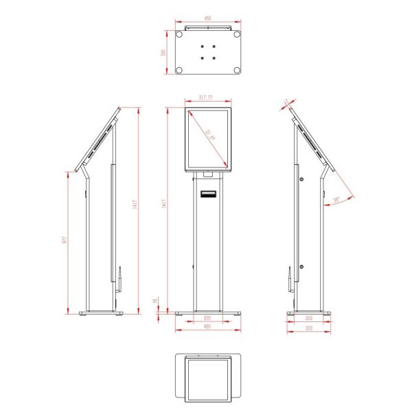 Hot Selling 21.5 Inch Floor-stand Self Service Food Ordering System Custom Multi-payment Methods Secure Payment Kiosk for Car Exhibition