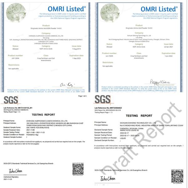 Do nitrogênio natural do pó 16% do ácido aminado do Hydrolysate da proteína da agricultura adubo orgânico 16-0-0 OMRI Listed