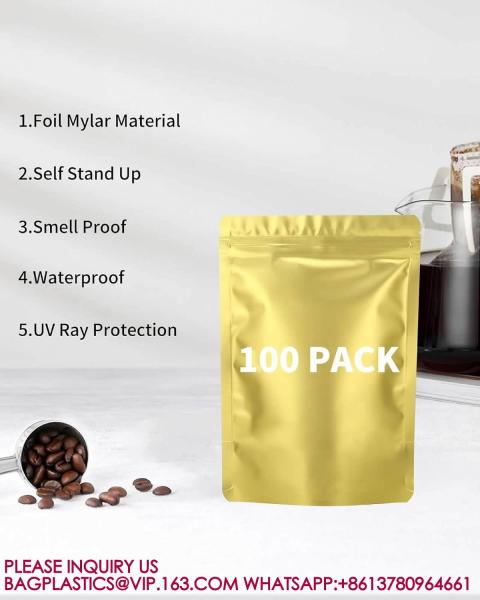 Stand Up Zipper Lock Aluminum Foil Bag, Packaging for Small Businesses, Packaging Bags