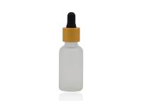 bouteilles en verre claires givrées par 50ml d'huile essentielle de bouteille d'huile avec le compte-gouttes mat d'or
