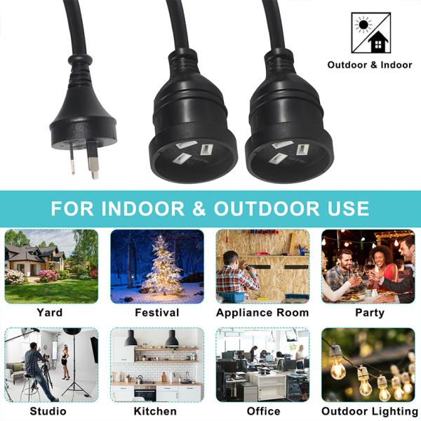 3M AU Plug to Dual IEC Female Y Splitter Power Cord