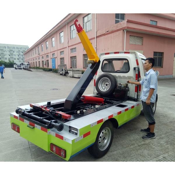 Gasoline 92# Used Hooklift Dumpster Truck  4.1M3 1.5ton Hook Loader Garbage Truck