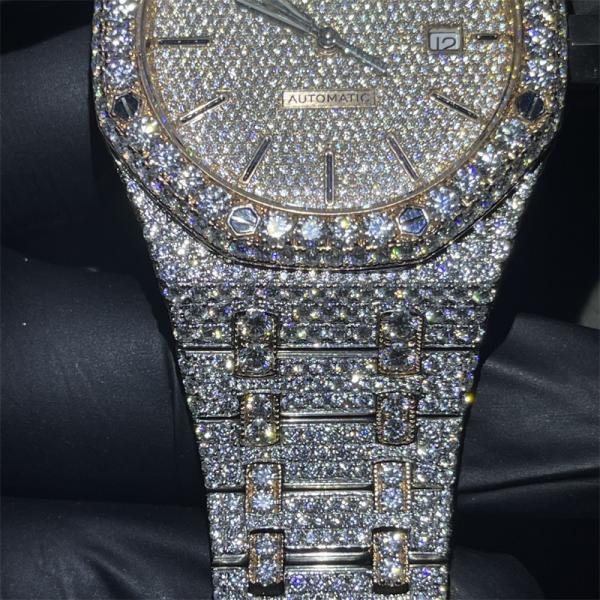 Luxury Hip Hop VVS1 Hip Hop Diamond Watch Handmade Ap Watch Royal Oak
