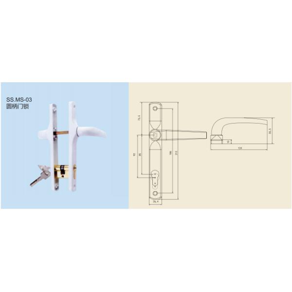 Алюминиевые замки патио цинка и ручки/замок патио с ключом